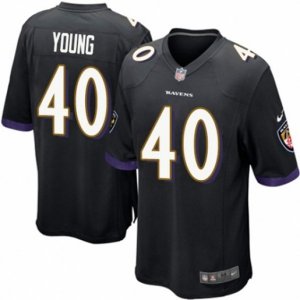 Baltimore Ravens #40 Kenny Young Game Black Alternate NFL Jersey