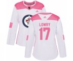 Women Winnipeg Jets #17 Adam Lowry Authentic White Pink Fashion NHL Jersey