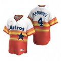 Nike Houston Astros #4 George Springer White Orange Cooperstown Collection Home Stitched Baseball Jersey