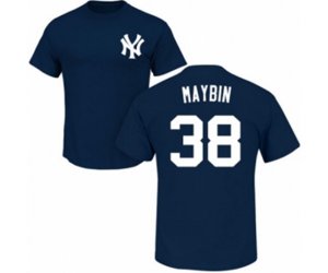 New York Yankees #38 Cameron Maybin Navy Blue Name & Number T-Shirt