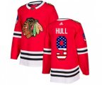 Chicago Blackhawks #9 Bobby Hull Authentic Red USA Flag Fashion NHL Jersey