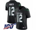 New York Jets #12 Joe Namath Black Alternate Vapor Untouchable Limited Player 100th Season Football Jersey