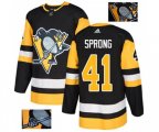Adidas Pittsburgh Penguins #41 Daniel Sprong Authentic Black Fashion Gold NHL Jersey