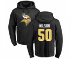 Minnesota Vikings #50 Eric Wilson Black Name & Number Logo Pullover Hoodie