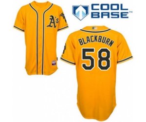 Oakland Athletics Paul Blackburn Replica Gold Alternate 2 Cool Base Baseball Player Jersey