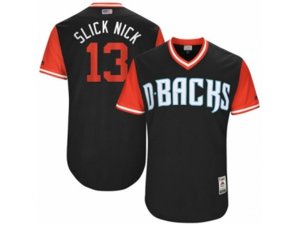 Arizona Diamondbacks #13 Nick Ahmed Slick Nick Authentic Black 2017 Players Weekend MLB Jersey