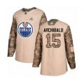 Edmonton Oilers #15 Josh Archibald Authentic Camo Veterans Day Practice Hockey Jersey