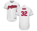 Cleveland Indians #32 Zach Duke White Home Flex Base Authentic Collection Baseball Jersey