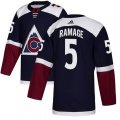 Colorado Avalanche #5 Rob Ramage Authentic Navy Blue Alternate NHL Jersey