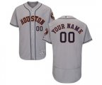 Houston Astros Customized Grey Road Flex Base Authentic Collection Baseball Jersey