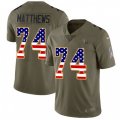 Tennessee Titans #74 Bruce Matthews Limited Olive USA Flag 2017 Salute to Service NFL Jersey
