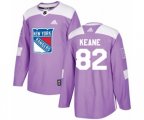 Adidas New York Rangers #82 Joey Keane Authentic Purple Fights Cancer Practice NHL Jersey