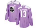 Los Angeles Kings #13 Kyle Clifford Purple Authentic Fights Cancer Stitched NHL Jersey