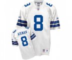 Dallas Cowboys #8 Troy Aikman Authentic White Throwback Football Jersey