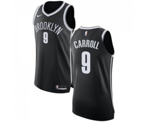 Brooklyn Nets #9 DeMarre Carroll Authentic Black Road Basketball Jersey - Icon Edition