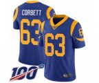 Los Angeles Rams #63 Austin Corbett Royal Blue Alternate Vapor Untouchable Limited Player 100th Season Football Jersey