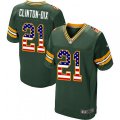 Green Bay Packers #21 Ha Clinton-Dix Elite Green Home USA Flag Fashion NFL Jersey