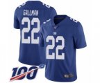 New York Giants #22 Wayne Gallman Royal Blue Team Color Vapor Untouchable Limited Player 100th Season Football Jersey