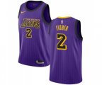 Los Angeles Lakers #2 Derek Fisher Authentic Purple Basketball Jersey - City Edition