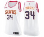 Women's Phoenix Suns #34 Charles Barkley Swingman White Pink Fashion Basketball Jersey