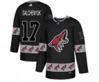 Arizona Coyotes #17 Alex Galchenyuk Authentic Black Team Logo Fashion Hockey Jersey