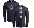 Dallas Cowboys #96 Maliek Collins Navy Blue Backer Long Sleeve T-Shirt