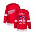 Detroit Red Wings #51 Valtteri Filppula Authentic Red USA Flag Fashion Hockey Jersey