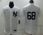 New York Yankees #68 Dellin Betances White Home No Name Stitched MLB Flex Base Nike Jersey