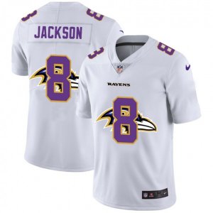 Baltimore Ravens #8 Lamar Jackson White Nike White Shadow Edition Limited Jersey