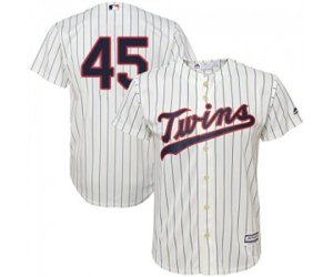 Minnesota Twins #45 Phil Hughes Replica Cream Alternate Cool Base Baseball Jersey