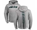 New York Jets #96 Henry Anderson Ash Backer Pullover Hoodie