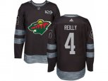 Minnesota Wild #4 Mike Reilly Black 1917-2017 100th Anniversary Stitched NHL Jersey