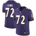 Baltimore Ravens #72 Alex Lewis Purple Team Color Vapor Untouchable Limited Player NFL Jersey