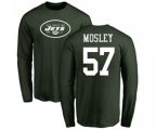 New York Jets #57 C.J. Mosley Green Name & Number Logo Long Sleeve T-Shirt