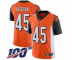 Cincinnati Bengals #45 Malik Jefferson Orange Alternate Vapor Untouchable Limited Player 100th Season Football Jersey