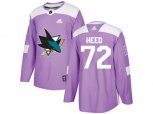 Adidas San Jose Sharks #72 Tim Heed Purple Authentic Fights Cancer Stitched NHL Jersey