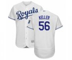 Kansas City Royals Brad Keller White Home Flex Base Authentic Baseball Player Jersey