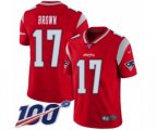 New England Patriots #17 Antonio Brown Limited Red Inverted Legend 100th Season Football Jersey