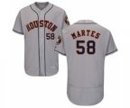 Houston Astros Francis Martes Grey Road Flex Base Authentic Collection Baseball Player Jersey
