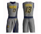 Indiana Pacers #13 Mark Jackson Authentic Gray Basketball Suit Jersey - City Edition