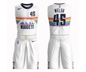 Denver Nuggets #45 Thomas Welsh Authentic White Basketball Suit Jersey - City Edition