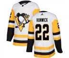 Adidas Pittsburgh Penguins #22 Matt Hunwick Authentic White Away NHL Jersey