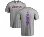 Minnesota Vikings #4 Sean Mannion Ash Backer T-Shirt