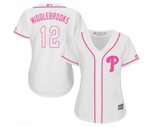 Women\'s Philadelphia Phillies #12 Will Middlebrooks Authentic White Fashion Cool Base Baseball Jersey