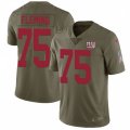 New York Giants #75 Cameron Fleming Olive Stitched NFL Limited 2017 Salute To Service Jersey