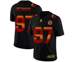 Pittsburgh Steelers #97 Cameron Heyward Men\'s Black Red Orange Stripe Vapor Limited NFL Jersey