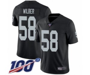 Oakland Raiders #58 Kyle Wilber Black Team Color Vapor Untouchable Limited Player 100th Season Football Jersey