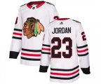Chicago Blackhawks #23 Michael Jordan Authentic White Away NHL Jersey