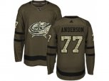 Columbus Blue Jackets #77 Josh Anderson Green Salute to Service Stitched NHL Jersey