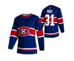 Montreal Canadiens #31 Carey Price Blue 2020-21 Reverse Retro Alternate Hockey Jersey